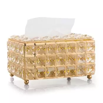 Crystal Lipstick Holder Makeup Organizer Necklace Dressing Table Makeup Brush Jewelry Pearl Storage Box Decor ornaments Tray WF