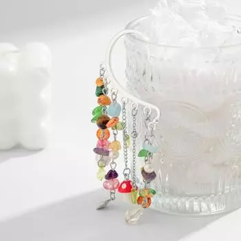 Crystal Mushroom Stud Earring Trendy Irregular Beaded Earring Single Side Beaded Earring Party 1 pc