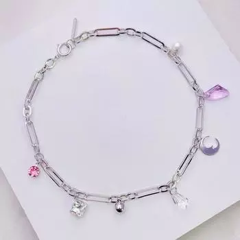 Crystal necklace pendant female collarbone chain frigid wind simple necklace gold chocker