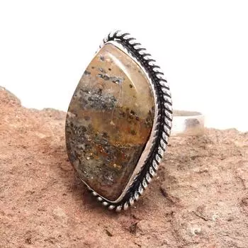 Crystal Rutile Gemstone Handmade Silver Jewelry 9.5