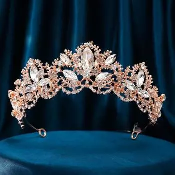 Crystal Shiny Baroque Crown Dazzling Rhinestone Crown Temperament Wedding Bridal Tiara Women Girls Style 3