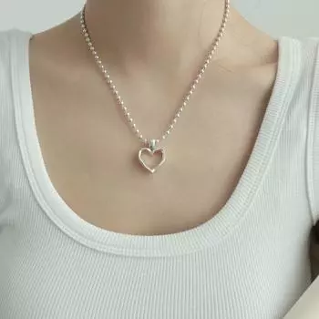 Crystal Smiling Face Heart Double-Layer Twin Rainbow Necklace Heart one