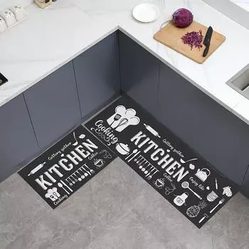 Crystal velvet floor mat, comfortable dark color, simple laundry room floor mat, kitchen and household floor mat, anti slip, ant 400MMx600MM