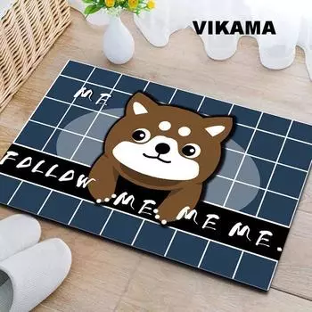 Crystal VelvetCute Cartoon Carpet Simple Style Home Kitchen Bathroom Вход Противоскользящий Грязеустойчивый Моющийся Легкий Коврик 40X60CM