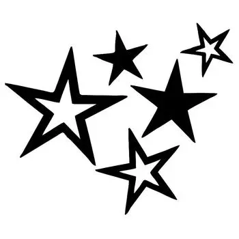 CS30010 #18x15 см пять различных типов звезд наклейка на автомобиль виниловая наклейка водостойкие украшения наклейки для автомобиля 18x15cm белый