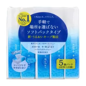 CS Pulp Pack Tissue Eliair Water Plus Water White Soft Pack Type 120W 5 шт. x 3 упаковки +