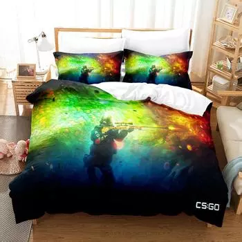 Cs Three-Piece 3D Bedding Home Textile Quilt Cover Four-Piece Children S Bedding UK Single 135 * 200cm two-piece set (90g)