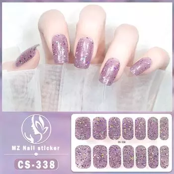 CS Waterproof No-Bake Gel Nail Polish: Full-Cover Korean-Style Multi-Color Glitter Nail Art Stickers