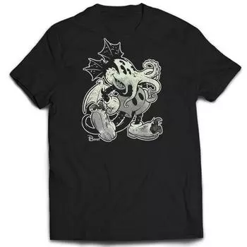 Cthulhu Fashion Graphic Streetwear Повседневная повседневная Harajuku Oversize Vintage футболка Топы S