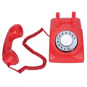 CTN8019 вращающийся стационарный настольный телефон с вращающимся циферблатом, старинный стационарный телефон(красный ) красный