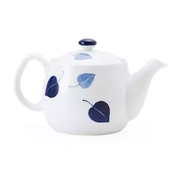 CtoC JAPAN Select Посуда для тех, кто живет один Заварочный чайник с ситечком для чая Leaf Blue Ш 18 см x Г 11 см x В 415 куб. см Сделано в Японии 10,5 см