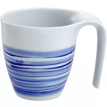 CtoC JAPAN Стильная кружка Arita Ware Blue Line, удобная для удержания, японская кружка: Фарфор/Размер(см) 11.7x8.3x9/Нет:782636