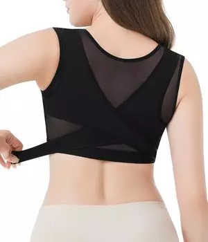 CtriLady Rib Shoulder Плечо Осанка Спина Rib Back Sweat Back Дышащий корсет, отшелушивающий, Поддержка, Поддержка, Корректирующее белье, Поддержка, Пояс, Профилактика, чёрный