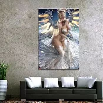 Cuadros сексуальная аниме-игровая фигурка аниме декор для комнаты холст с принтом секс настенный художественный декор картины маслом фото украшения для дома 21*30cm