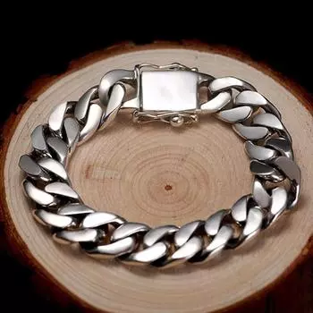 Кубинский браслет мужской модный толстый доминирующий простой модный индивидуальный европейский и американский хип-хоп браслет для мужчин 18CM