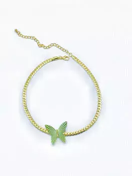 Cuban Green Butterfly Niche Collarbone Chain Butterfly Pendant Necklace for Women золотой