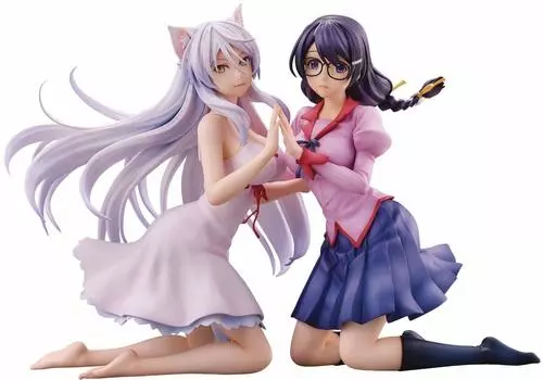 Цубаса Ханекава ПВХ АБС окрашенная готовая фигурка Neko Monogatari набор из 2 предметов, не масштабированная и чёрный