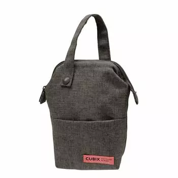 Cubics Pencil Case with M-Plan Handle, Vertical, Gray, 106195-14 серый