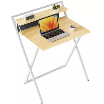 CubiCubi Складной 5 минут, чтобы контролировать подставку, складной, для изучения, жизни, удобный, для предотвращения падений, ширина 60 см x глубина, натуральный стол, сборка, в комплекте,