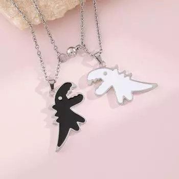 Милое ожерелье с динозавром для пары, парные подвески для влюбленных, цепочка на шею для друзей, воротник в стиле хип-хоп, панк для мужчин и женщин, ювелирные изделия 1 PCS