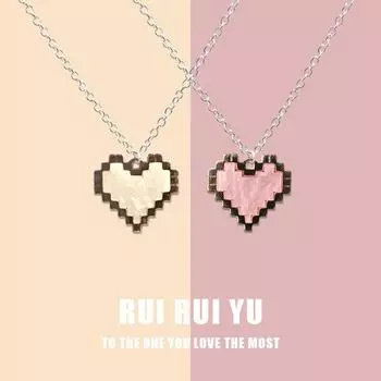 CUCU Мозаика Персиковое Сердце Ожерелье Подвеска Ожерелье для Женщин Мужчин Девушка Пара Любовник Ювелирные Изделия Подарок 1 PC