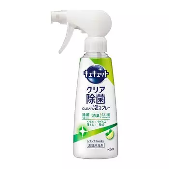 Cucute Clear Дезинфицирующее средство CLEAR Пена-спрей для мытья посуды Очищает глубоко в бороздках и щелях без необходимости тереть! Лимонный лайм, 280 мл! запах,
