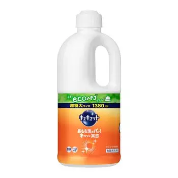 CuCute dish detergent with I can feel Orange scent refill 1380ml [Large capacity] long-lasting foam! it!