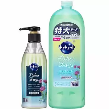 CuCute RelaxDays Средство для мытья посуды с ароматом вербены и цитрусовых, дозатор 300 мл, сменный блок 770 мл [оптовая закупка] & +