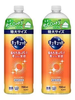 CuCute Средство для мытья посуды с апельсиновым ароматом, сменный блок Ecopeco, флакон 700 мл, 2 комплекта [Оптовая закупка]