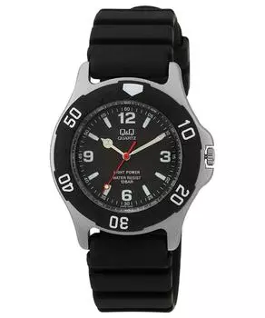 [Cue and Cue] Аналоговые солнечные водонепроницаемые часы с уретановым ремешком и черным циферблатом SOLARMATE H950J002 мужские черные