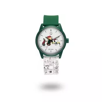 [Cue and Cue Smile Solar] Часы PEANUTS COLLECTION GREEN GOLF Ladies Green x Red M
