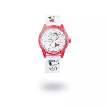 [Cue and Cue Smile Solar] Часы PEANUTS COLLECTION Snoopy & Woodstock R02A-005VK женские белые красный