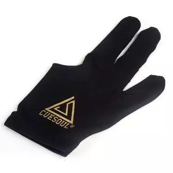 CUESOUL 3 Finger Billiard Gloves for Left and Right Set of 10 Black Use, чёрный