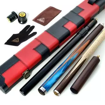 CUESOUL Hand Splice Joint Snooker Cue 2 Extension Cue 1 Leatherette Cue Case 57 3/4 + + (CSSC-D416)
