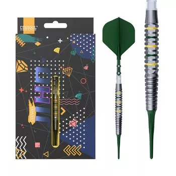 CUESOUL JIHO D3 20g Tungsten Steel Soft Tip Dart Set with ROST T19 Integrated Flights 90% Two-Color (CSJH-90R20KJHD3)