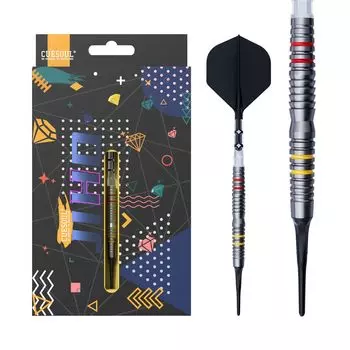 CUESOUL JIHO D4 19g Tungsten Steel Soft Tip Dart Set with ROST T19 Integrated Flights 90% Two-Color (CSJH-90R19KJHD4)