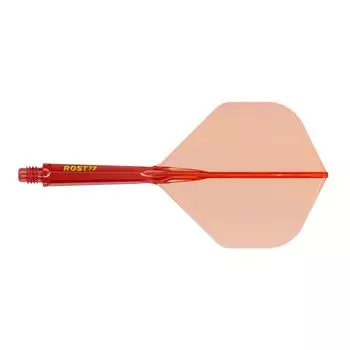 CUESOUL ROST 77 Transparent Big Set of Clear Red Flights with Yellow Medium Size One-Piece Flights, Standard, 3, Logo, (CS-77-DB4T-M)