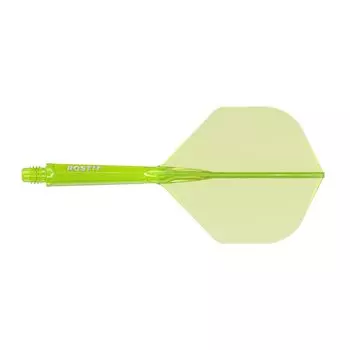 CUESOUL ROST 77 Transparent Set of Clear Light White Medium One-Piece Flights, Standard, 3, Green, Logo, (CS-77-XB6T-M)