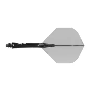 CUESOUL ROST 77 Transparent Set of Clear Black Flights with White Medium Size One-Piece Flights, Standard, 3, Logo, (CS-77-XB1T-M)