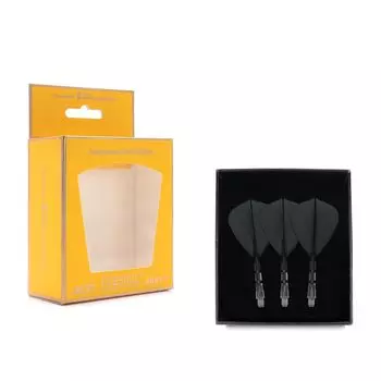 CUESOUL ROSTAK57 T19 Series Mixed Shaft Integrated Kite Shape Set of 3 Two-Tone Dual-Material Flights, Series, (Black) CS-AK57FZ1M