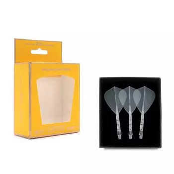 CUESOUL ROSTAK57 T19 Series Mixed Shaft Integrated Kite Shape Set of 3 Two-Tone Dual-Material Flights, Series, (Clear) CS-AK57FZ9-7L