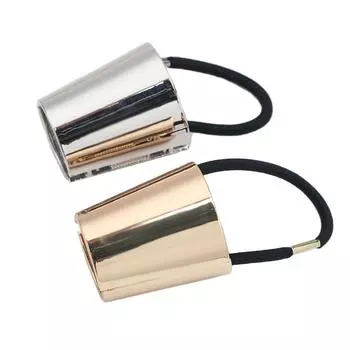 Cuff Ponytail Holder Fake Metal Elastic Wrap Gothic Hair Cuff Punk Metal Ponytail Clip Hair Band