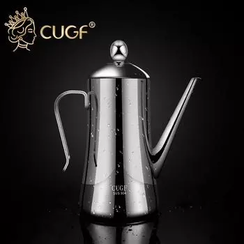 CUGF Кухонная бытовая банка для масла. Бутылка для соевого соуса. Нержавеющая сталь 304. Длинный носик. Герметичный масляный кувшин. Управление бутылкой для масла в европейском стиле. 1000ML