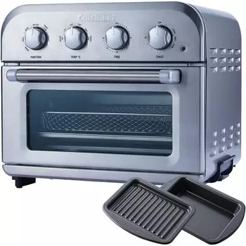 Cuisinart Oven Toaster 4 Pieces Oven Grill Dishes Frozen Toast 4 Dials Silver Non-Fry TOA-38SJ