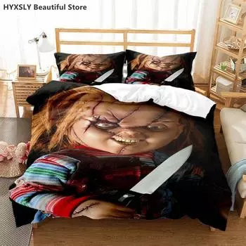 Cult of Chucky Horror Movie 3D Duvet Cover Bedding Set Comforter Linen Pillowcases Gift Home Decor Single Double Twin King Queen 135x200cm 2pcs