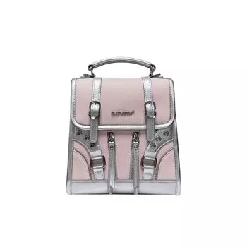 Cultivator Original Niche Contrast Color Patchwork Dazzling Millennium Gyaru Portable Shoulder Backpack 2025 Amoi Pink (In Stock)