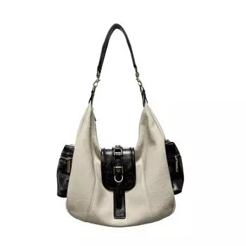 Cultivator Original Niche Retro Simple Distressed Large Capacity Commuter Shoulder Shoulder Tote Bag Summer Beige (In Stock)