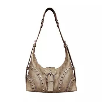 Cultivator Sexy Distressed Rivet Underarm Bag Shallow khaki (In Stock)