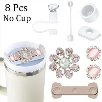Cup -Accessoires Set, Charms, Ideal Gift for Tumbler, Stylish Spilling Stopper, Parts Ornament Style A
