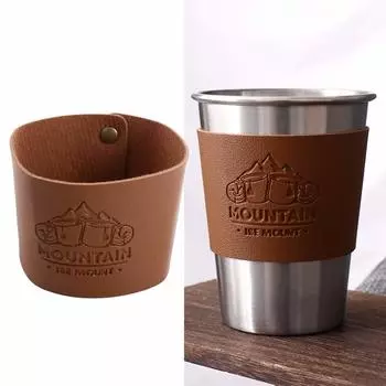 Cup Heat Insulation Cover Cup Sleeve Leather Cup Cover Stainless Steel Cup Sleeve Protective Cover As picture